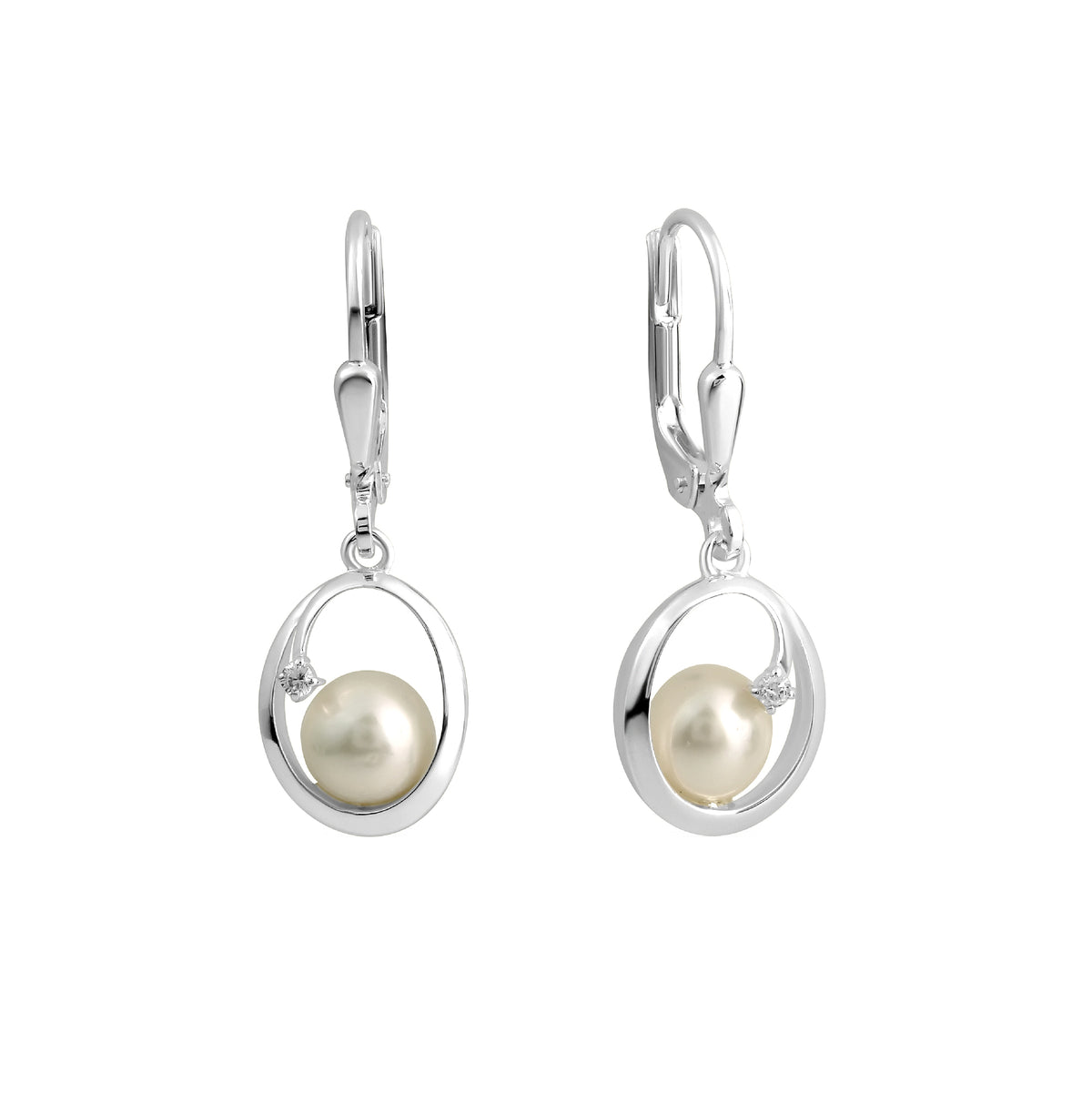 Boucles d'oreilles pendantes femme argent perle d'eau douce