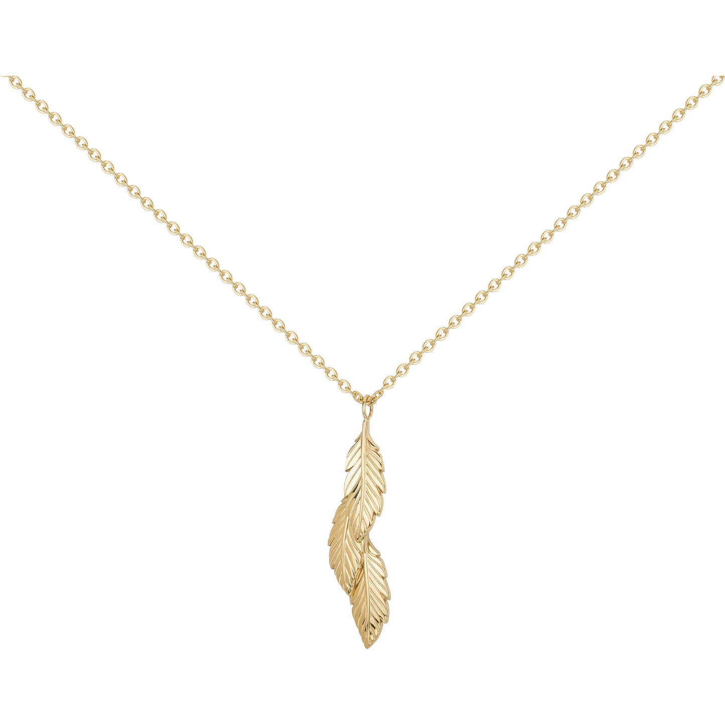COLLIER - ACIER DORE - PLUME