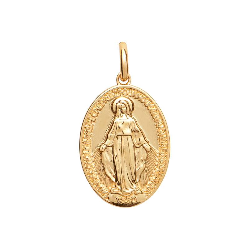 PENDENTIF PLAQUE OR - VIERGE MARIE