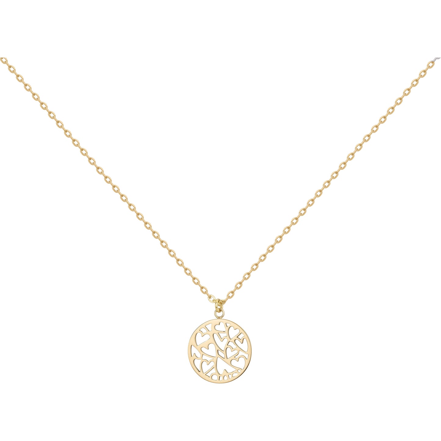 COLLIER - ACIER DORE - COEUR