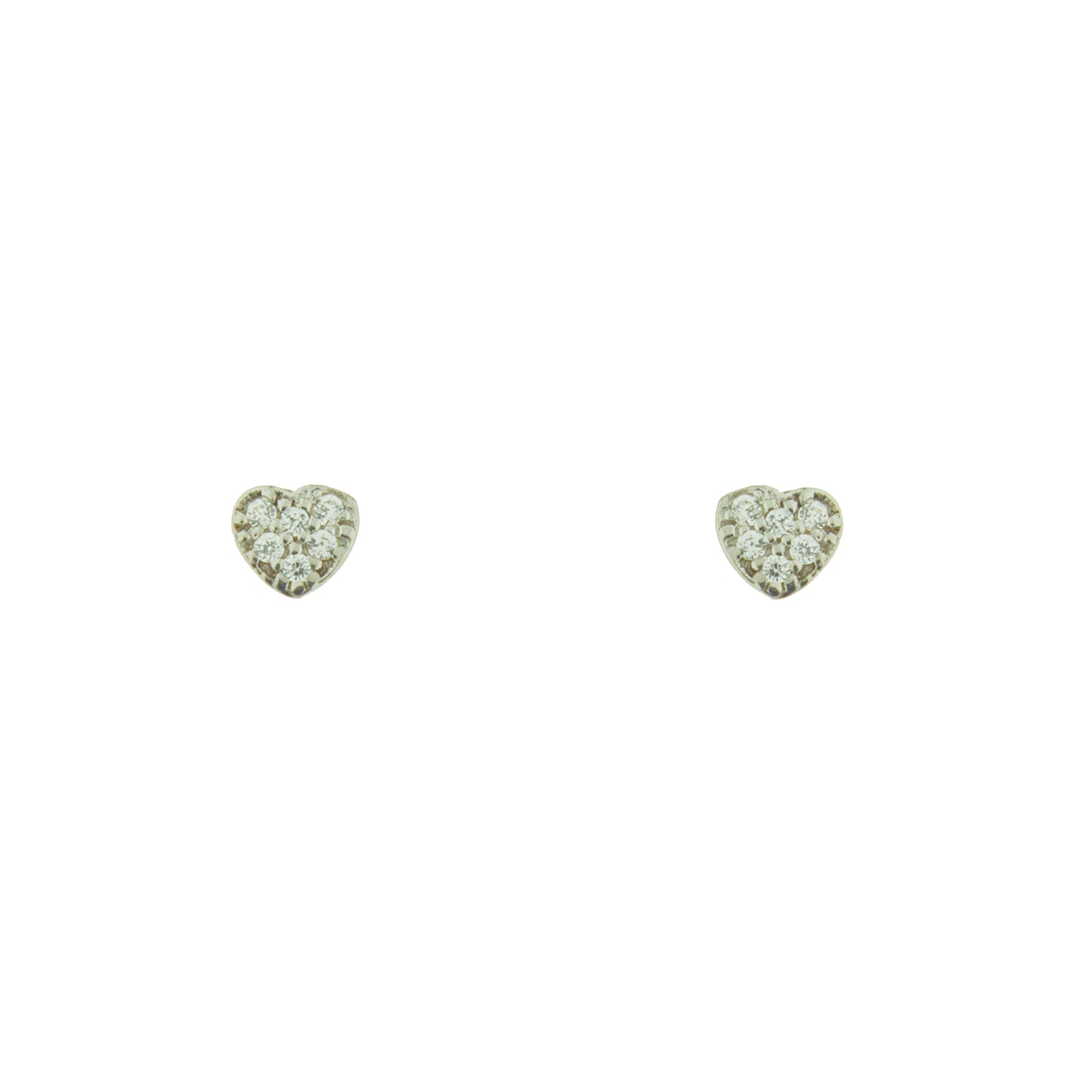 Clou oreille femme or 9 carats motif cœur zirkonia
