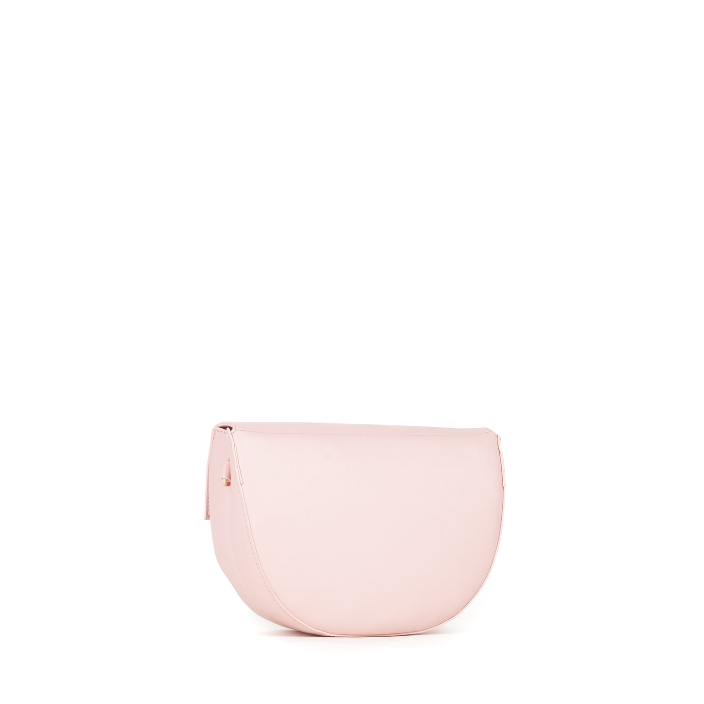 Sac bandoulière femme demi-lune simili cuir rose poudré