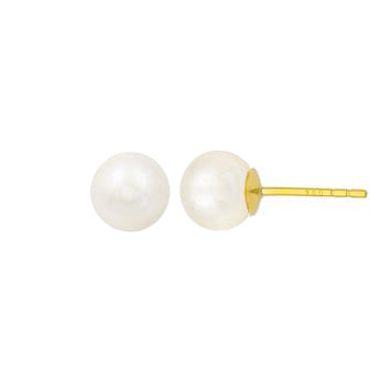Clou d'oreille femme or jaune 9k perle de culture