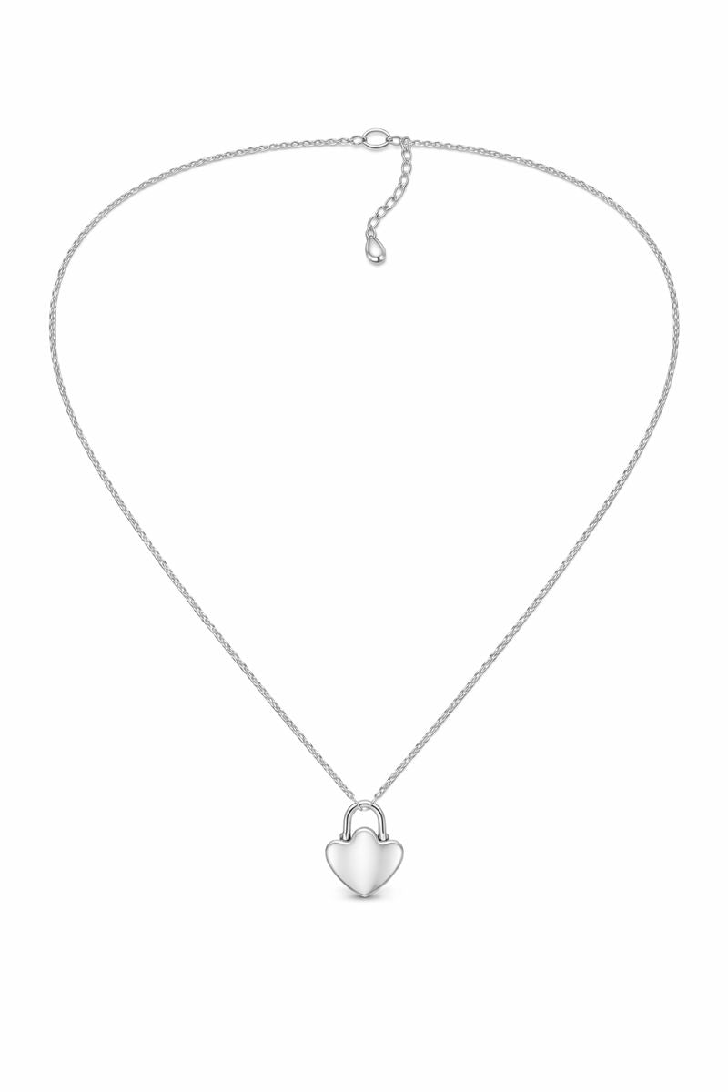 Collier pendentif cadenas cœur scintillant