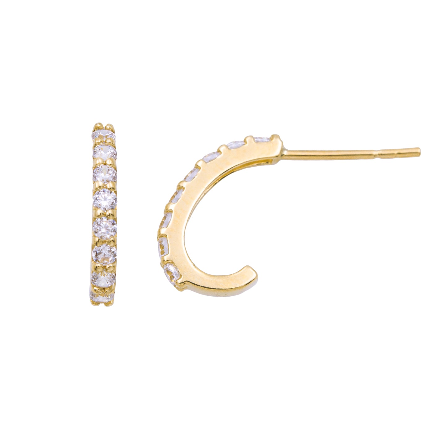 Créoles femme or jaune 9 carats zirkonia pavé