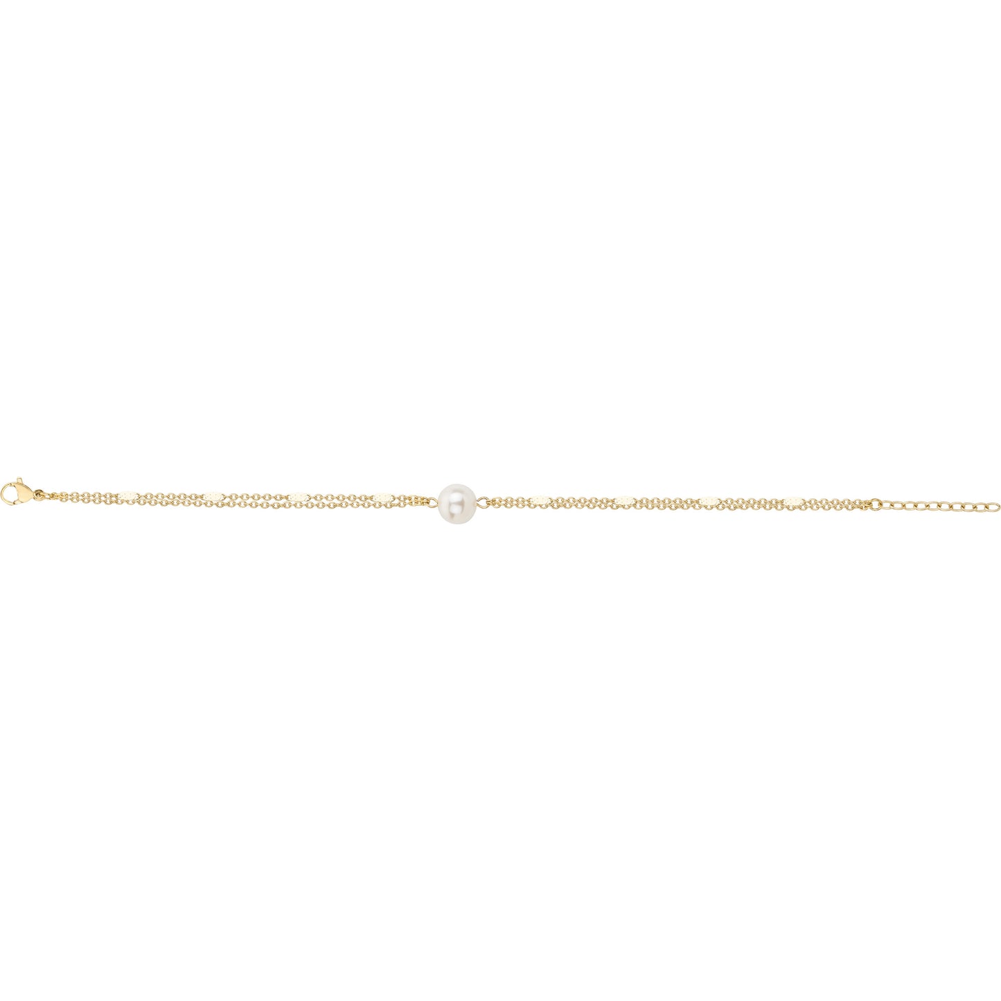 BRACELET - ACIER DORE - PERLE SYNTHETIQUE