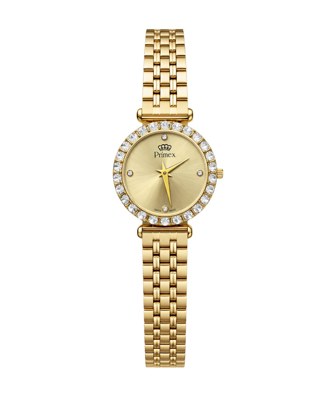 MONTRE DAME SWISS MADE - CARDAN DORE - BRACELET METAL DORE - ETANCHE 30 METRES