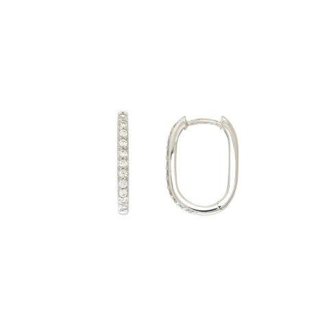 CREOLES ARGENT RHODIE - ZIRCONIA