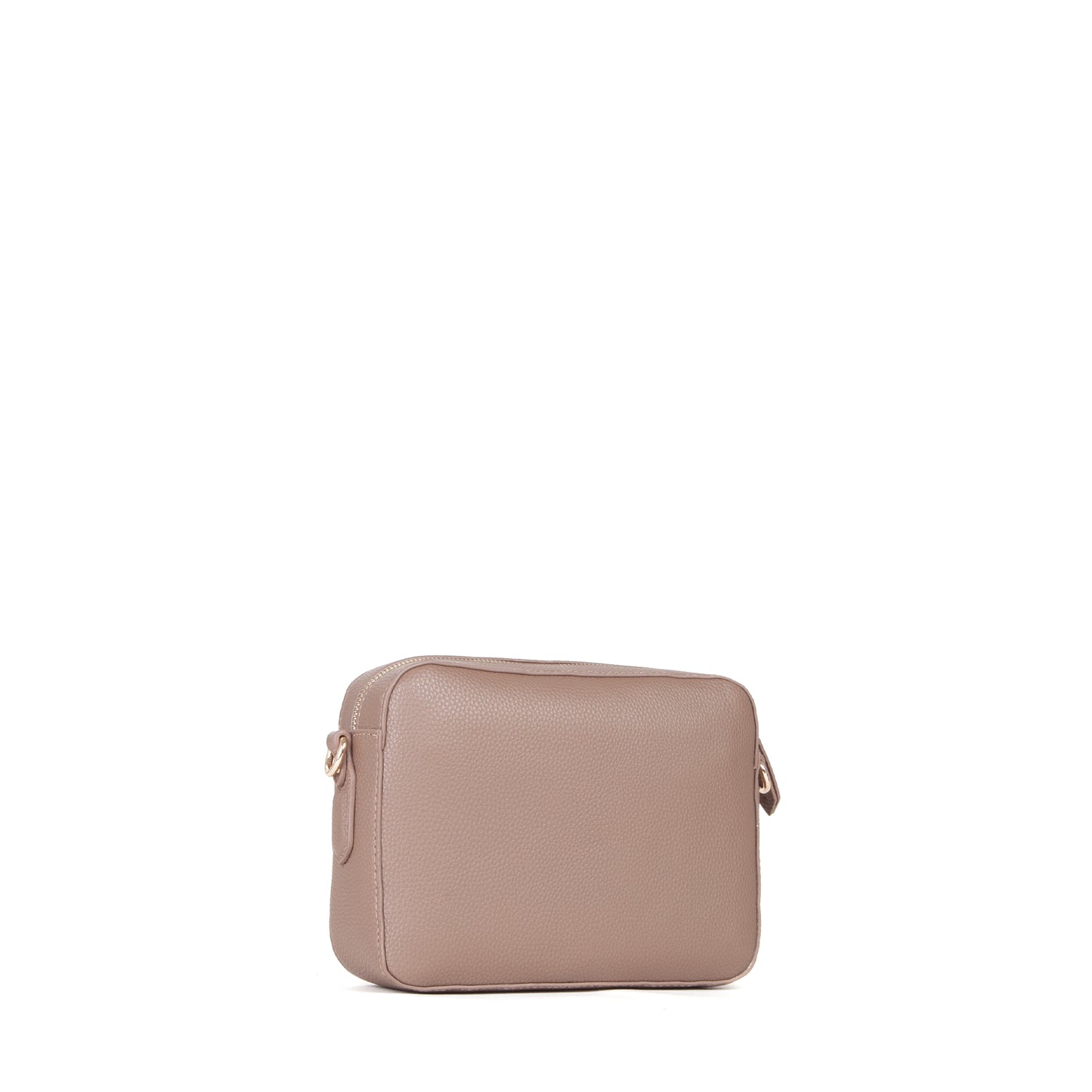 Sac bandoulière femme cuir grainé taupe fermeture zip