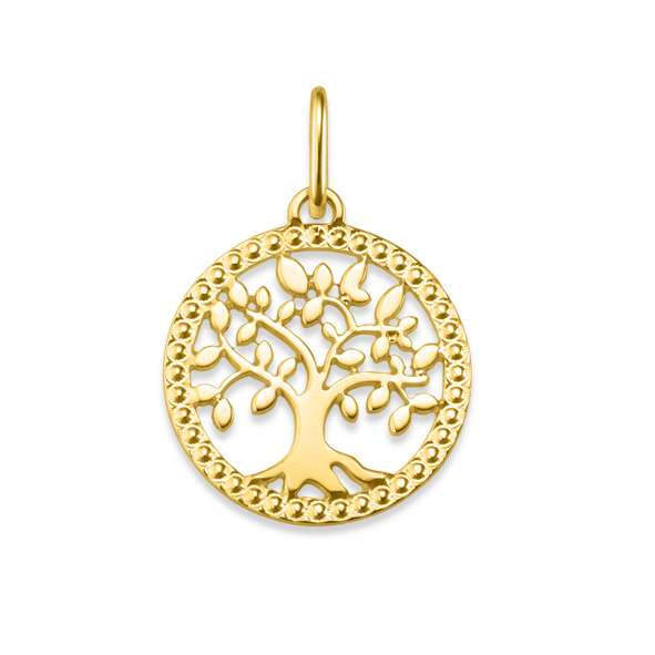 Pendentif femme or 18 carats jaune arbre de vie