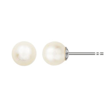Clous d'oreilles femme argent rhodié perle de culture