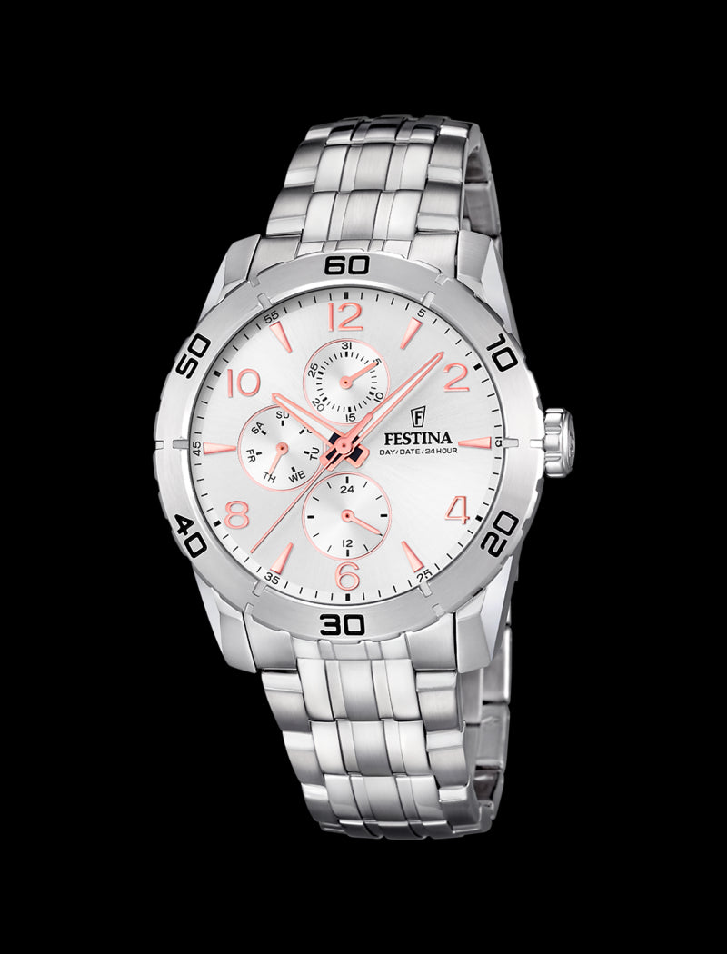 MONTRE GRIS, BRACELET ACIER INOXYDABLE, HOMME