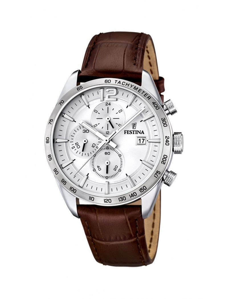 MONTRE FESTINA TIMELESS CHRONOGRAPHE POUR HOMMES AVEC CADRAN ARGENT
