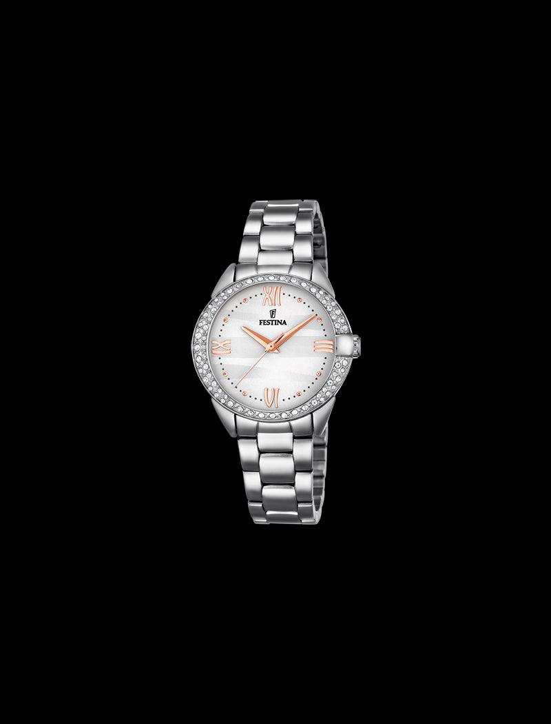 MONTRE GRIS BRACELET EN ACIER INOXYDABLE FEMME