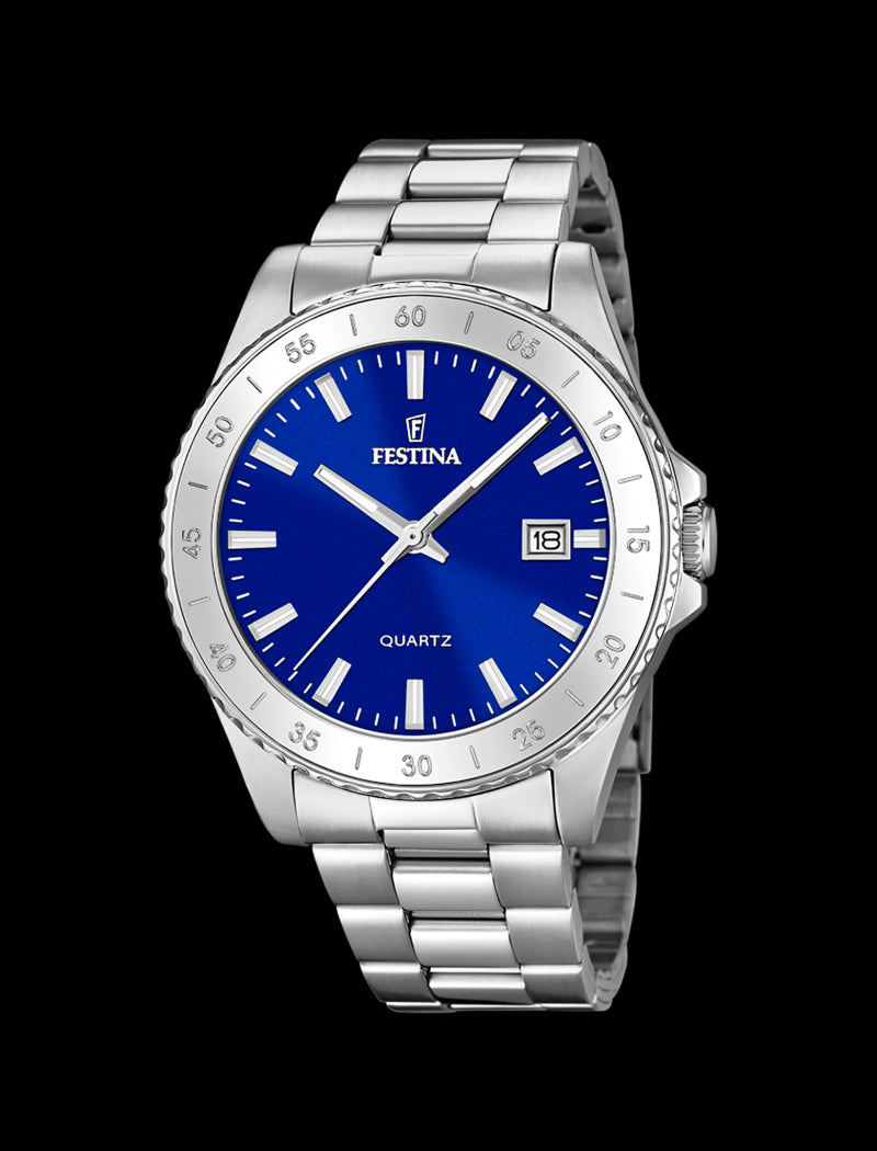 MONTRE FESTINA F20428/C BLEU BRACELET EN ACIER INOXYDABLE FEMME