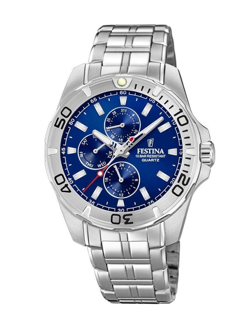 MONTRE FESTINA MULTIFONCTION HOMME AVEC CADRAN BLEU