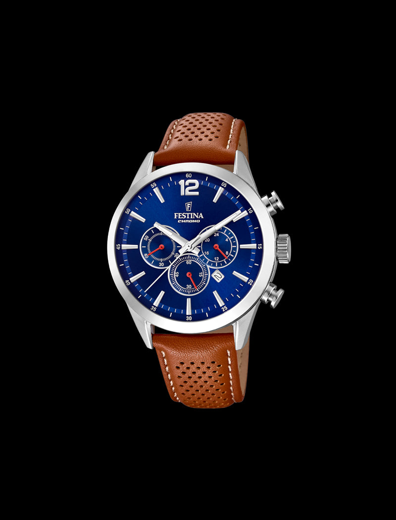 MONTRE FESTINA TIMELESS CHRONOGRAPH POUR HOMMES AVEC CADRAN BLEU