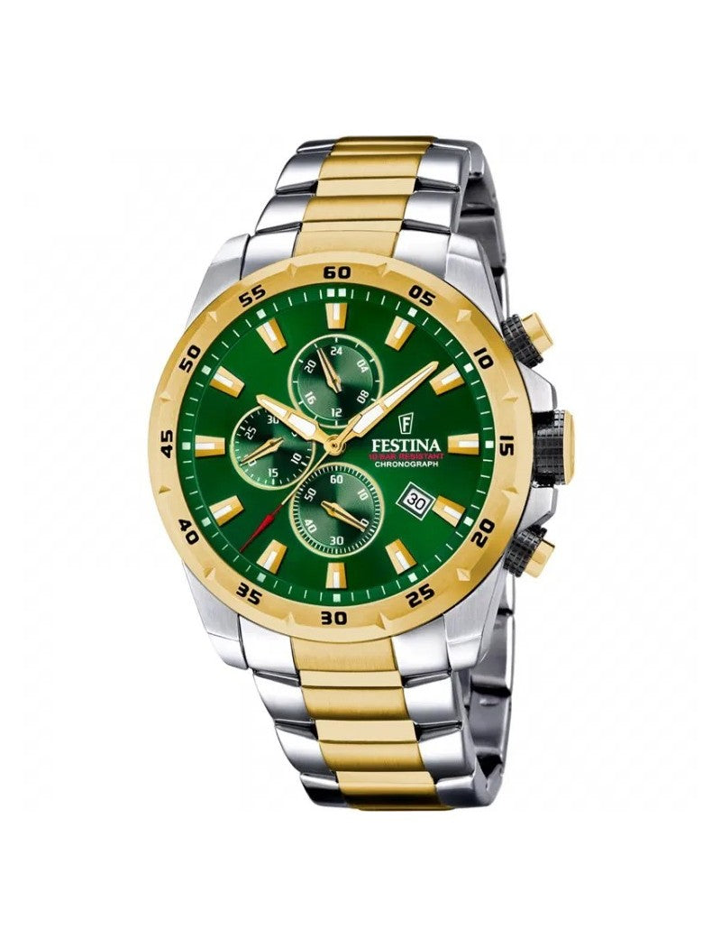 MONTRE FESTINA BRACELET ACIER VERT, HOMME