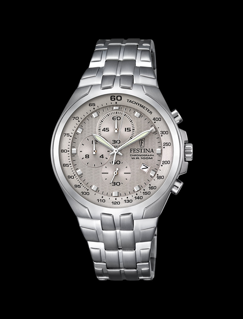 MONTRE GRIS, BRACELET EN ACIER, HOMME