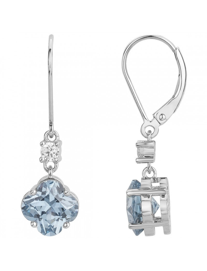 BOUCLES D'OREILLES ARGENT - ZIRCONIA - TOPAZE SYNTHETIQUE