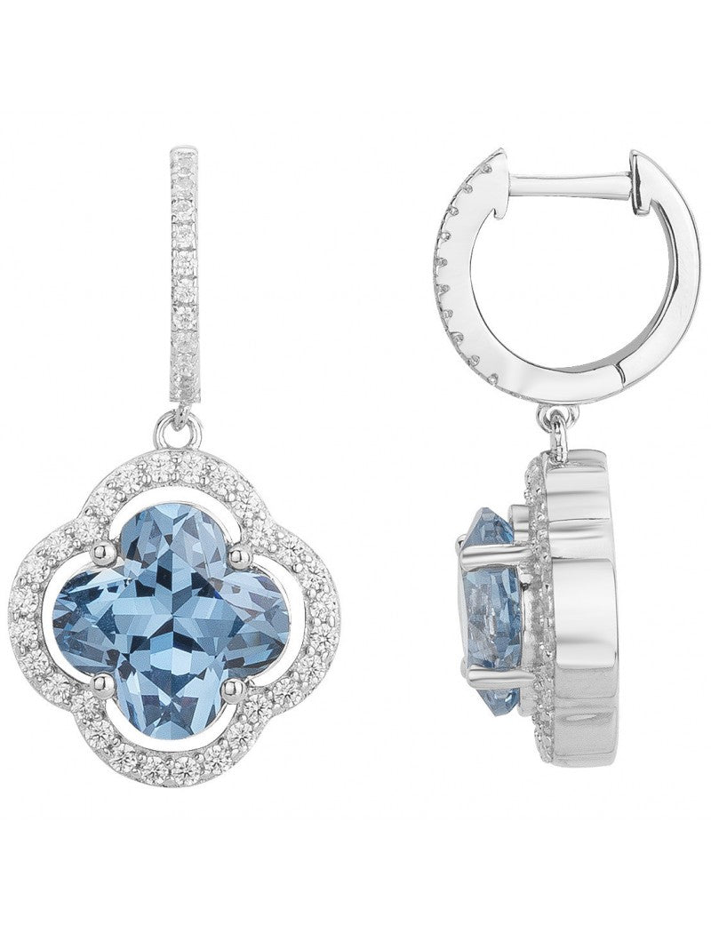 BOUCLES D'OREILLES ARGENT - ZIRCONIA - TOPAZE SYNTHETIQUE