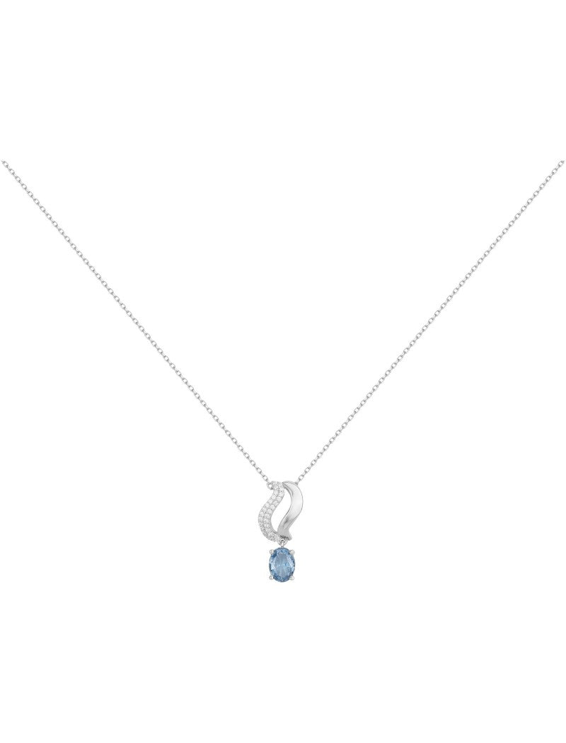 COLLIER ARGENT - ZIRCONIA - TOPAZE SYNTHETIQUE