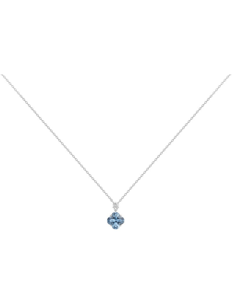 COLLIER ARGENT - ZIRCONIA - TOPAZE SYNTHETIQUE