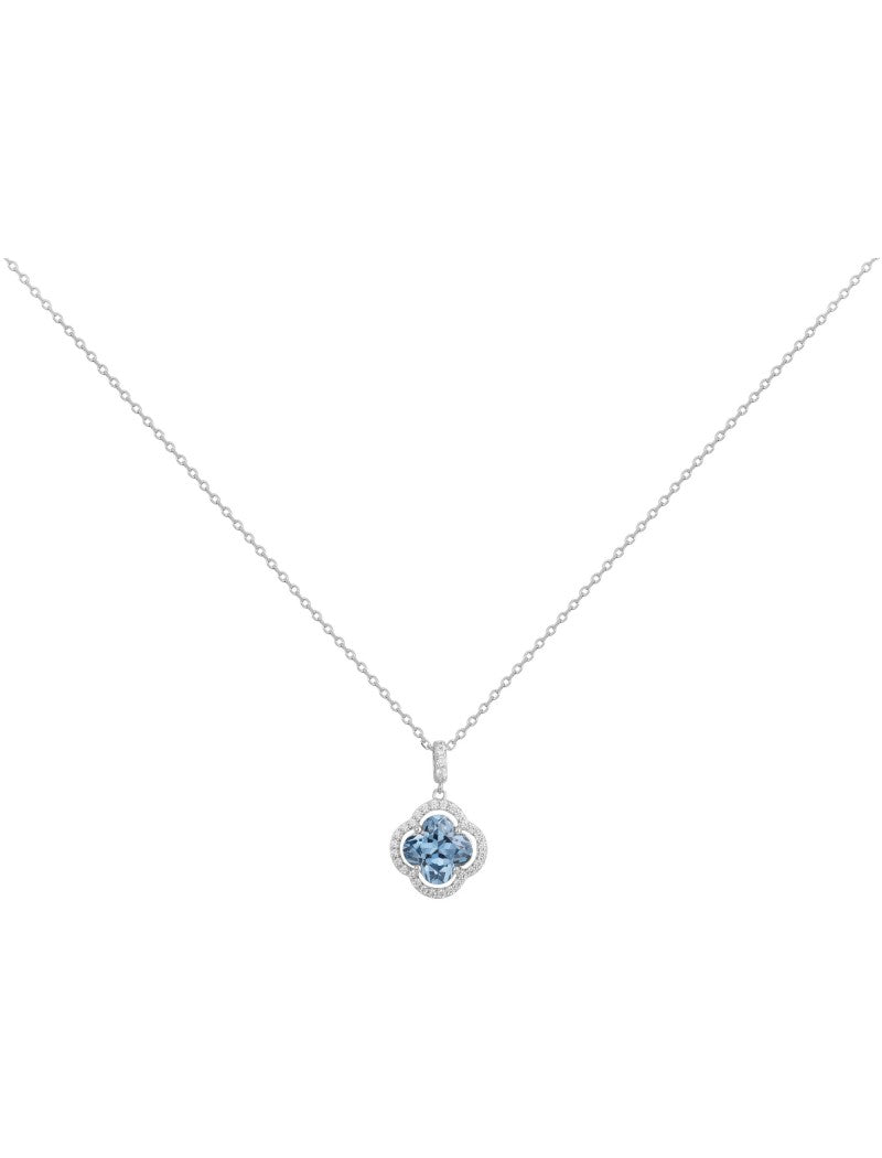 COLLIER ARGENT - ZIRCONIA - TOPAZE SYNTHETIQUE