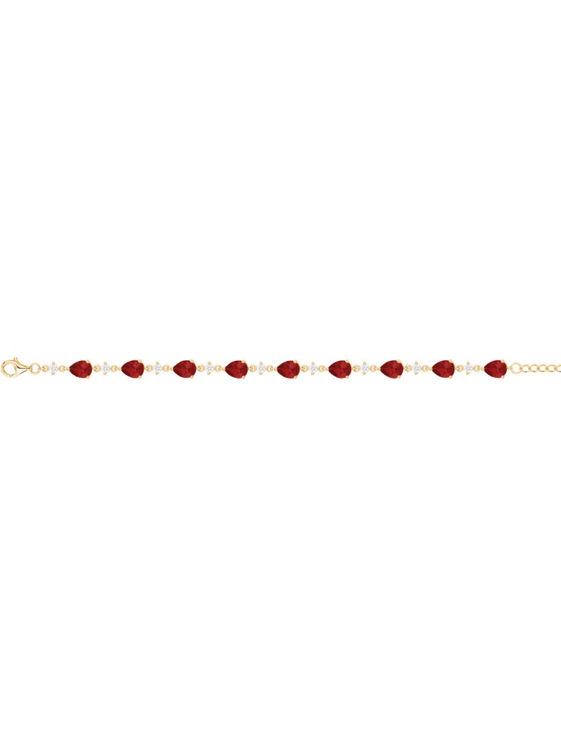 BRACELET PLAQUE - ZIRCONIA - ZIRCONIA ROUGE