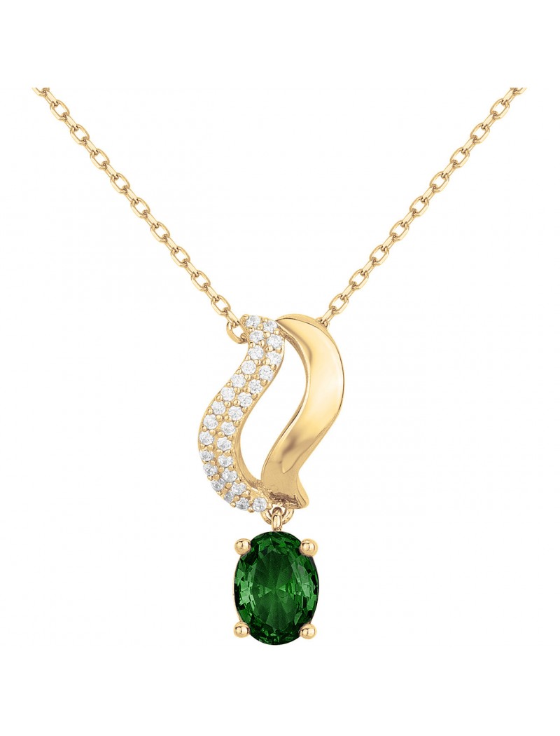 COLLIER PLAQUE - ZIRCONIA - ZIRCONIA VERT