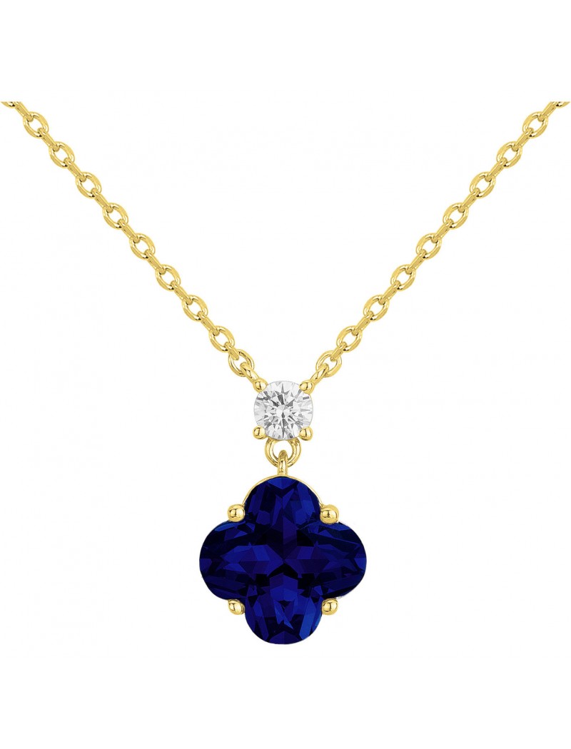 COLLIER PLAQUE - ZIRCONIA - ZIRCONIA BLEU