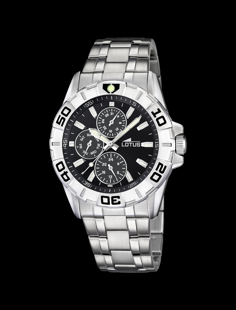 MONTRE NOIR BRACELET EN ACIER INOXYDABLE HOMME