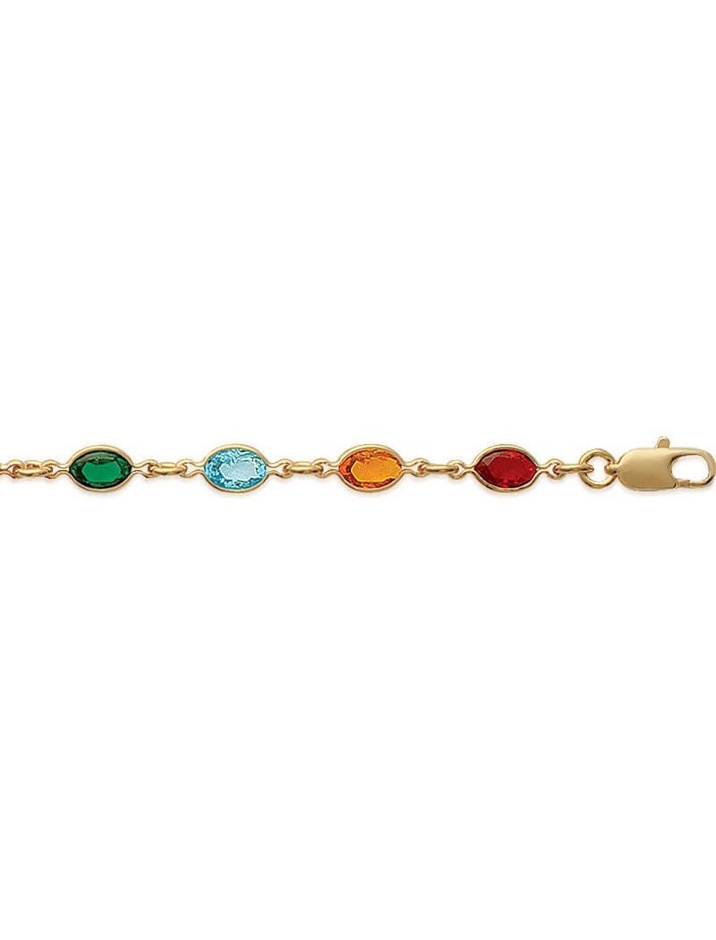 BRACELET Plaqué or - 18 - CRISTAL MULTICOLorS