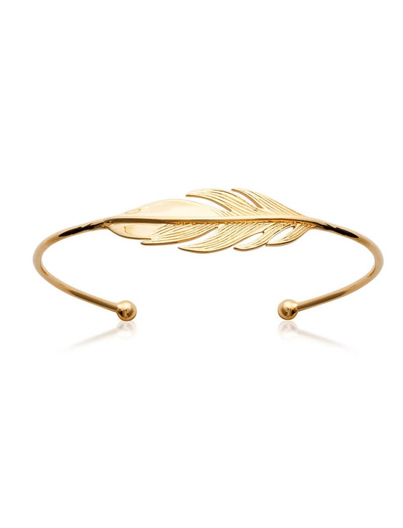 BRACELET Plaqué or - JONC - 56 MM - PLUME