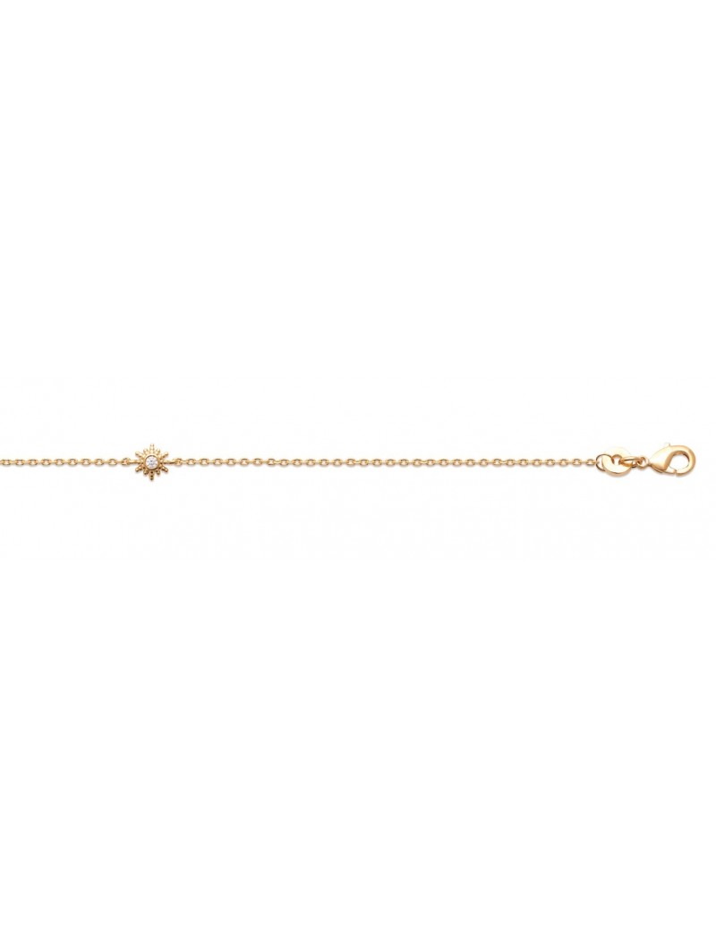 BRACELET Plaqué or - 16+2 - ZIRCONIA - SOLEIL