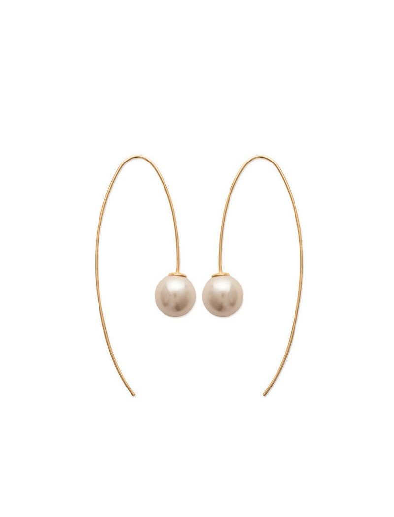 BOUCLES d'orilles Plaqué or - PERLE