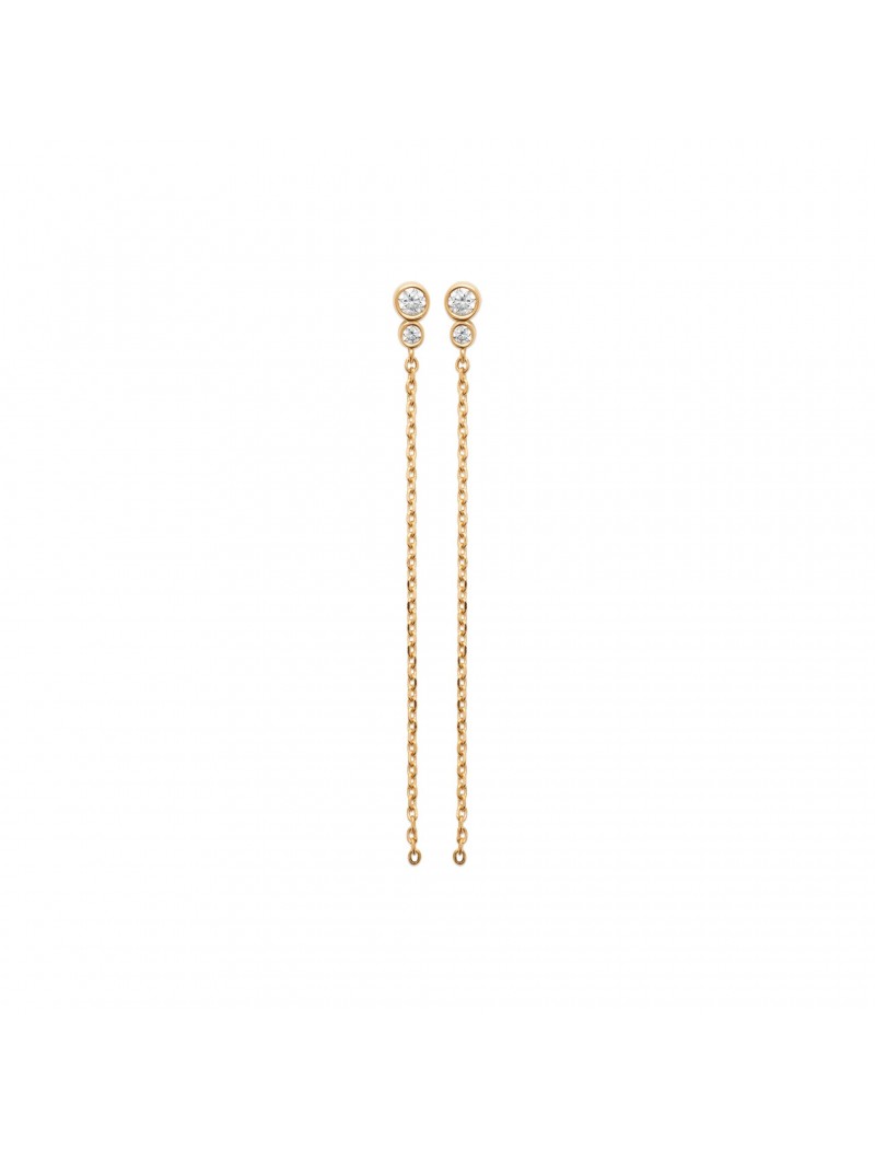 BOUCLES d'orilles Plaqué or - ZIRCONIA - PENDANTES