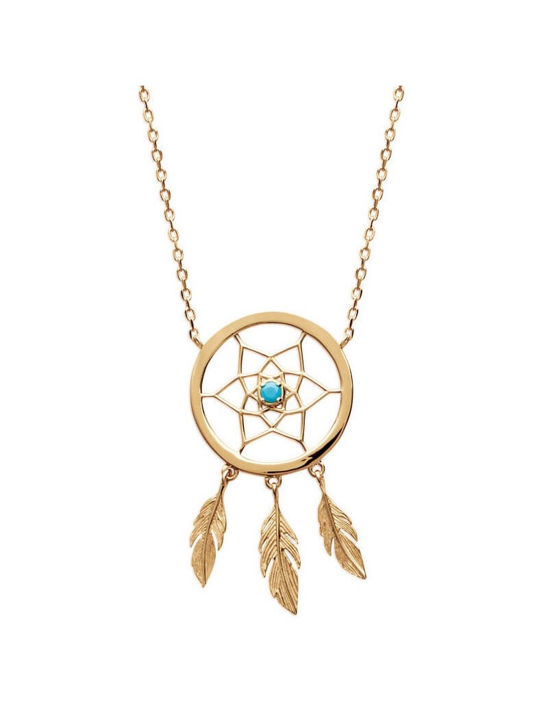 COLLIER Plaqué or - 40+2+3 - S. TURQUOISE - ATTRAPE REVES