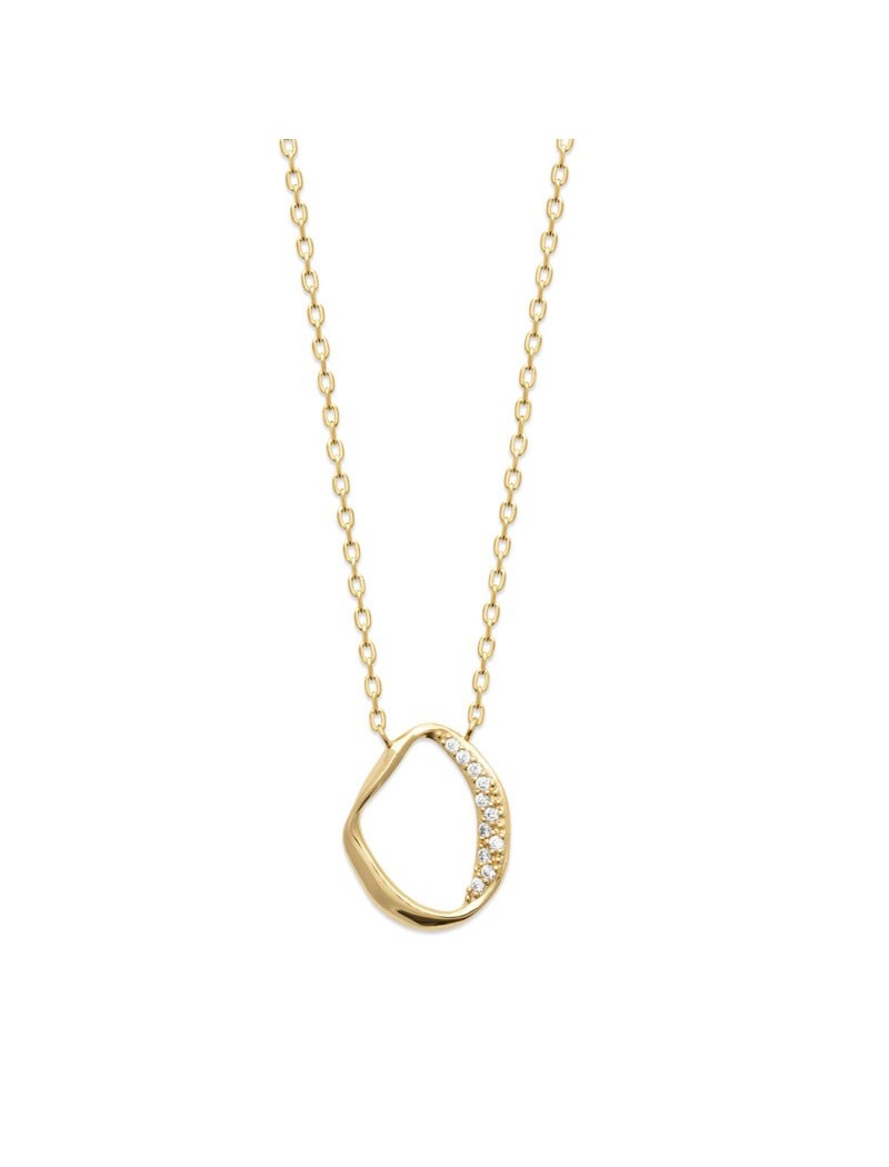 COLLIER Plaqué or - 40+2+3 - ZIRCONIA