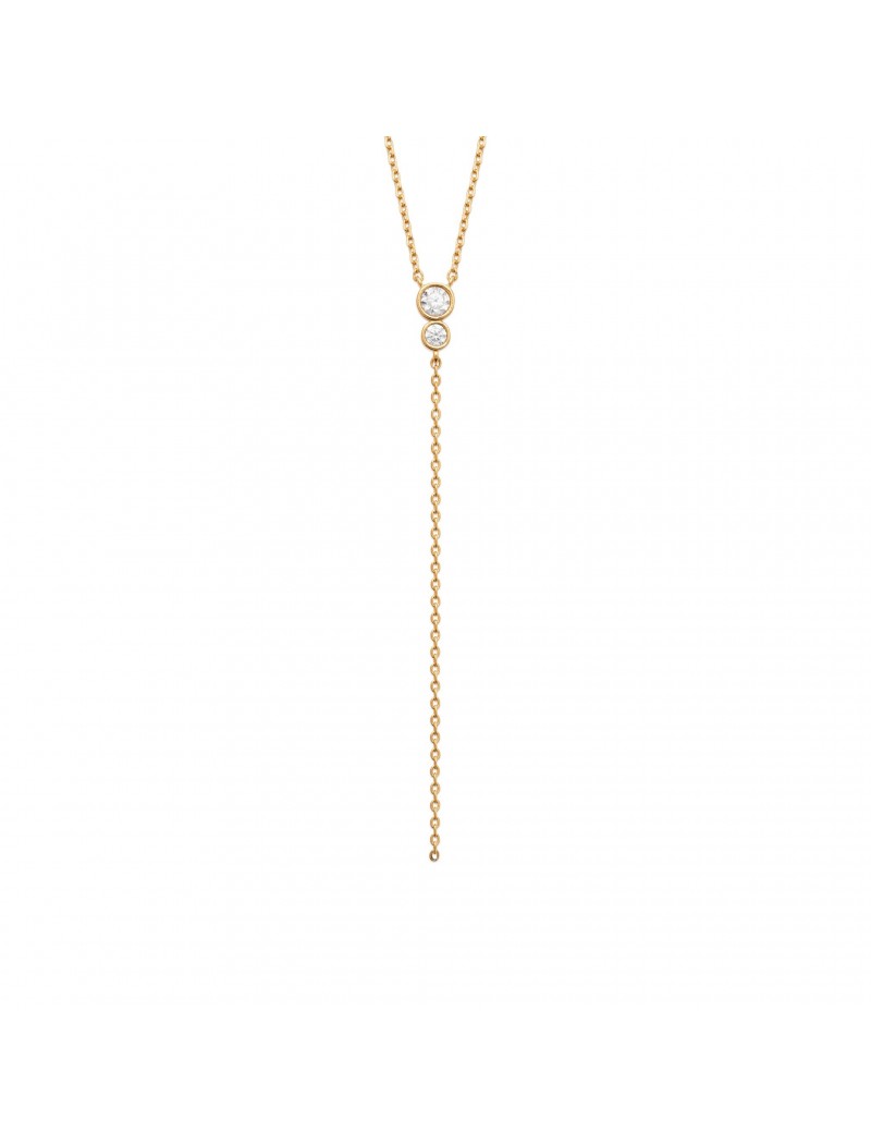 COLLIER Plaqué or - 40+2+3 - ZIRCONIA