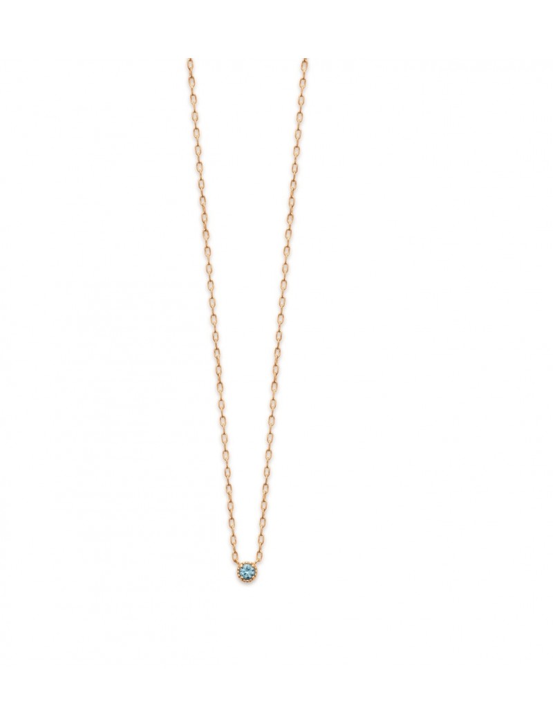 COLLIER Plaqué or - 40+2+3 - S. AIGUE-MARINE