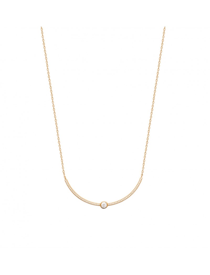 COLLIER Plaqué or - 40+2+3 - ZIRCONIA - SEMI-RIGIDE