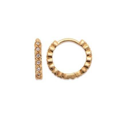 CREOLES Plaqué or - 13 MM - ZIRCONIA