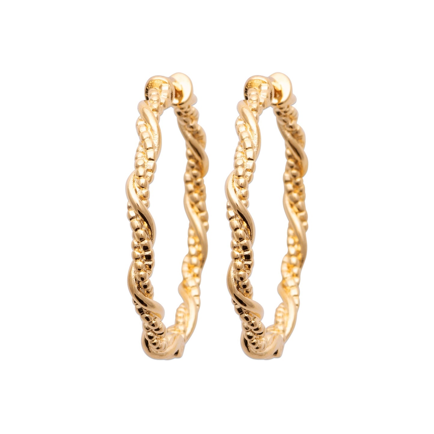 CREOLES Plaqué or - 30 MM - TORSADE