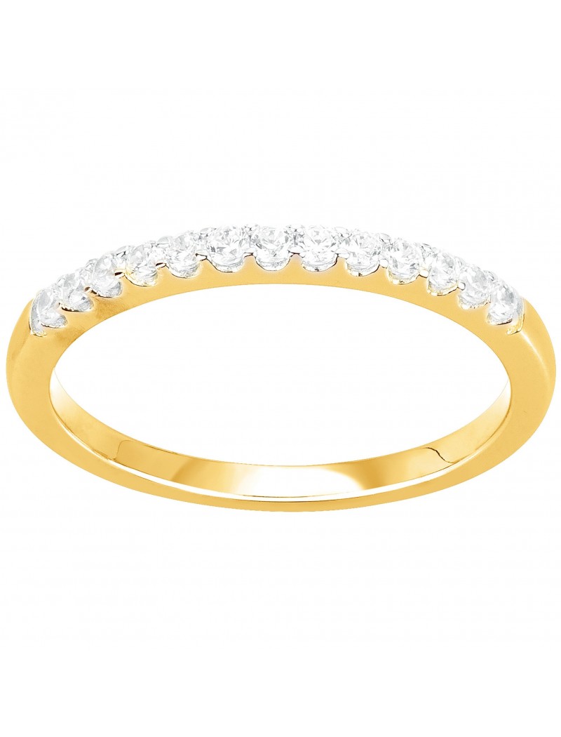 BAGUE PLAQUE OR - ZIRCONIA