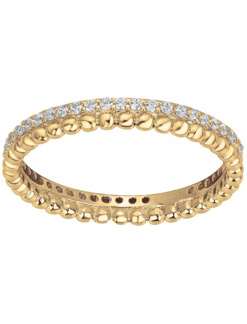 BAGUE PLAQUE OR - ZIRCONIA