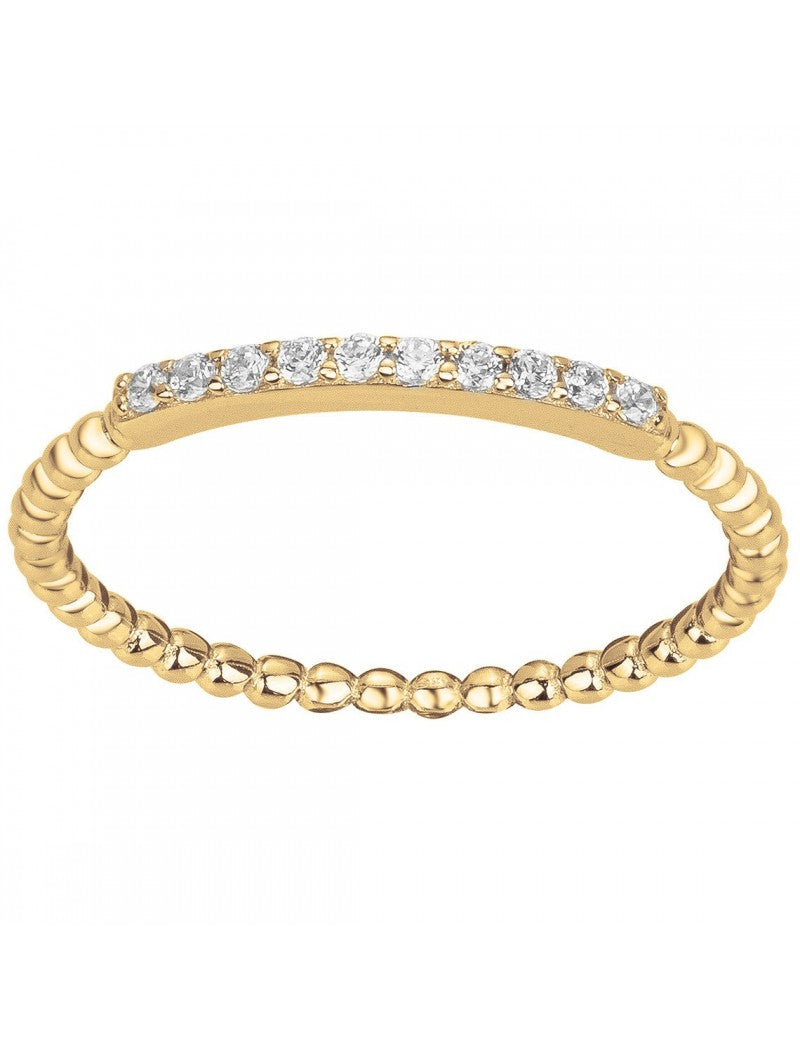 BAGUE PLAQUE OR - ZIRCONIA