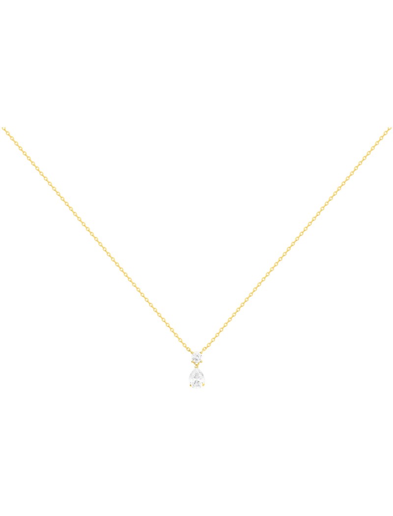 COLLIER PLAQUE OR - ZIRCONIA