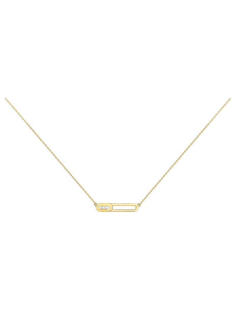 COLLIER PLAQUE OR - ZIRCONIA