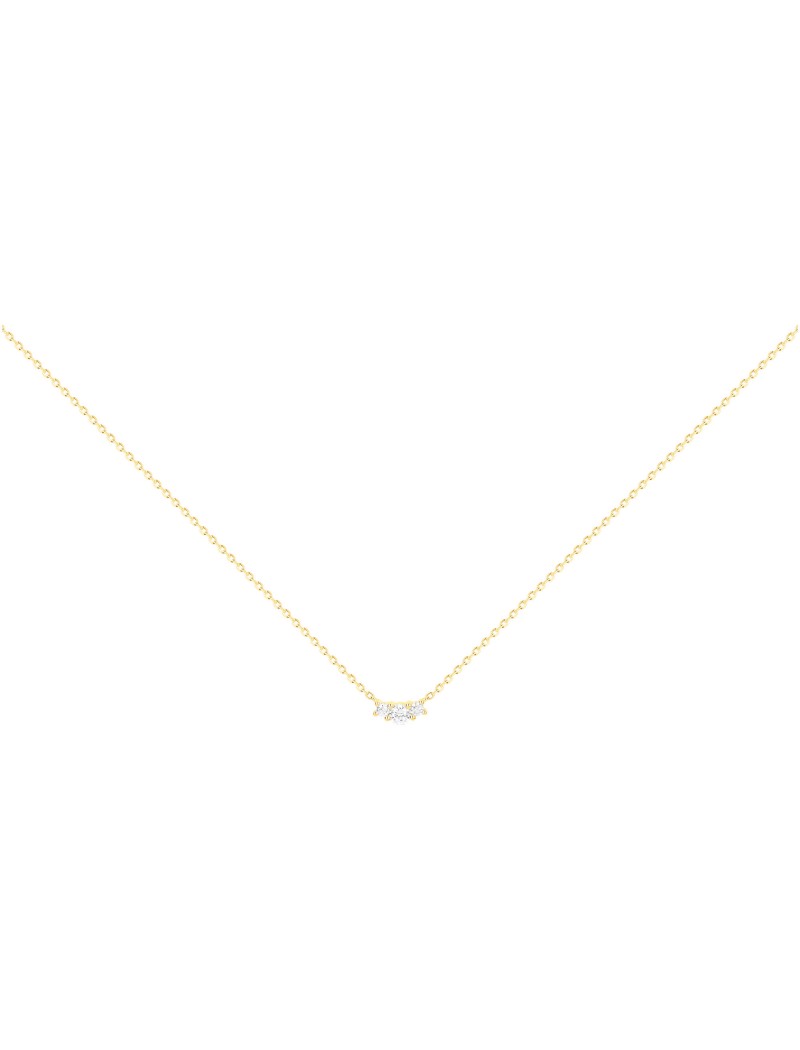 COLLIER PLAQUE OR - ZIRCONIA